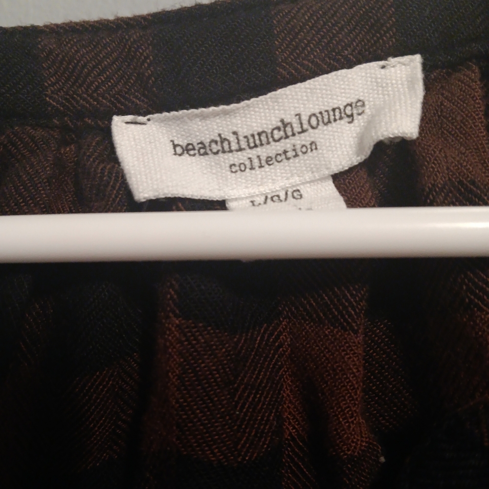 Beachlunchlounge Brown and Black Checkered Top